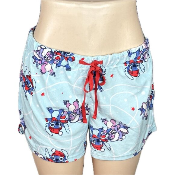 Disney XL Blue Lilo & Stitch Skating Graphic Velour Short Sleeve & Short PJ Set - Picture 3 of 10